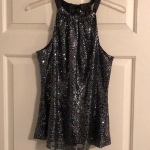 NWT SEQUINED HALTER TOP SZ M.